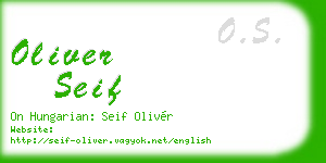 oliver seif business card